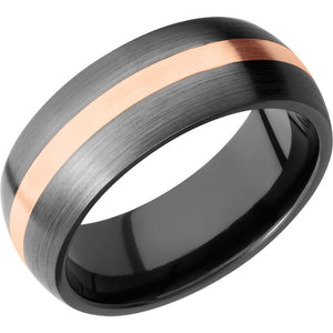 Lashbrook Black & Rose Zirconium 8mm Men's Wedding Band