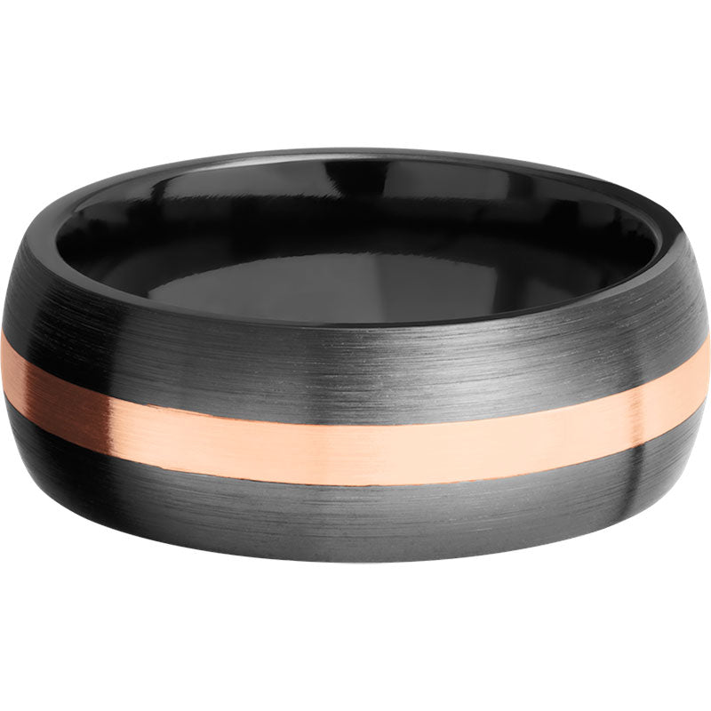 Lashbrook Black & Rose Zirconium 8mm Men's Wedding Band