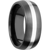 Lashbrook Black & White Zirconium 8mm Men's Wedding Band