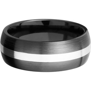 Lashbrook Black & White Zirconium 8mm Men's Wedding Band