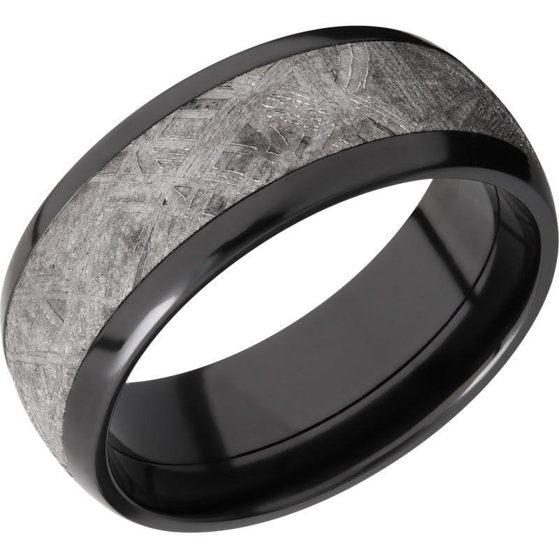 Lashbrook Black Zirconium Meteorite 8mm Men's Wedding Band