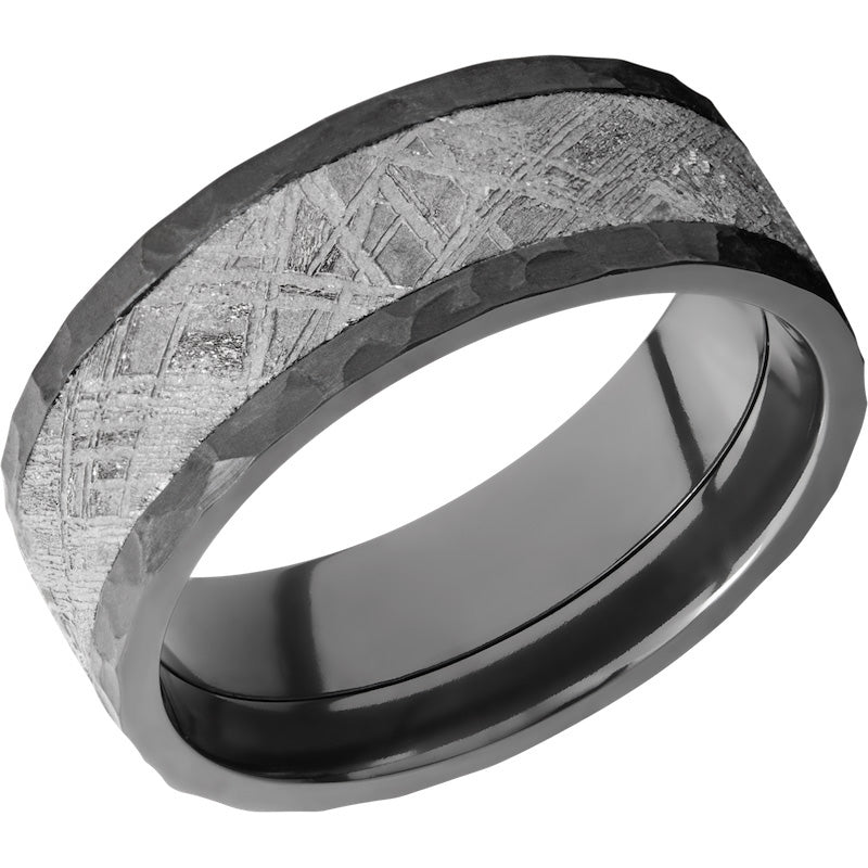 Lashbrook Black Zirconium Meteorite 8mm Men's Wedding Band