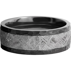 Lashbrook Black Zirconium Meteorite 8mm Men's Wedding Band