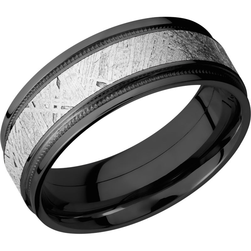 Lashbrook Black Zirconium Meteorite 8mm Men's Wedding Band