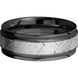 Lashbrook Black Zirconium Meteorite 8mm Men's Wedding Band