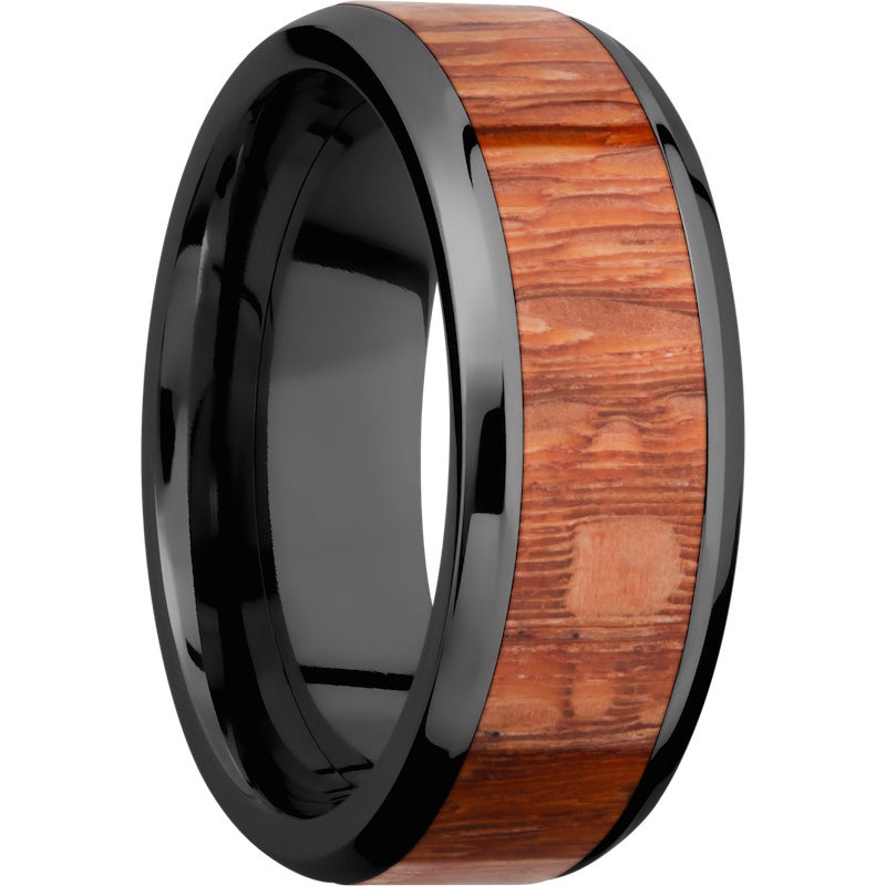 Lashbrook Black Zirconium Hardwood 8mm Men's Wedding Band