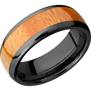 Lashbrook Black Zirconium Hardwood 8mm Men's Wedding Band