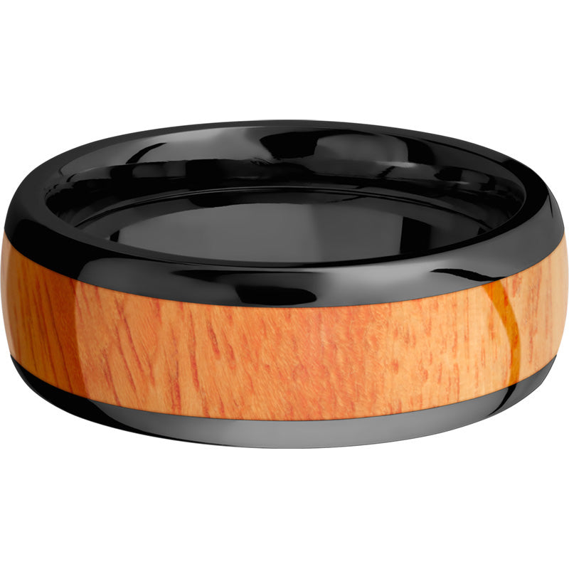 Lashbrook Black Zirconium Hardwood 8mm Men's Wedding Band