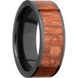 Lashbrook Black Zirconium Hardwood 8mm Men's Wedding Band