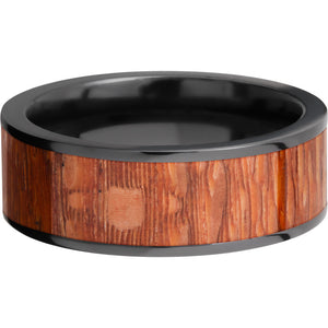 Lashbrook Black Zirconium Hardwood 8mm Men's Wedding Band