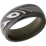 Lashbrook Black & White Damascus Steel 8mm Men's Wedding Band