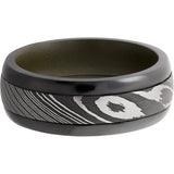 Lashbrook Black & White Damascus Steel 8mm Men's Wedding Band