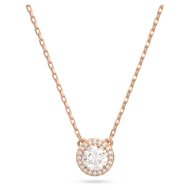 Swarovski Constella Pendant, Round Cut, Pave, White, Rose Gold-Tone Plated