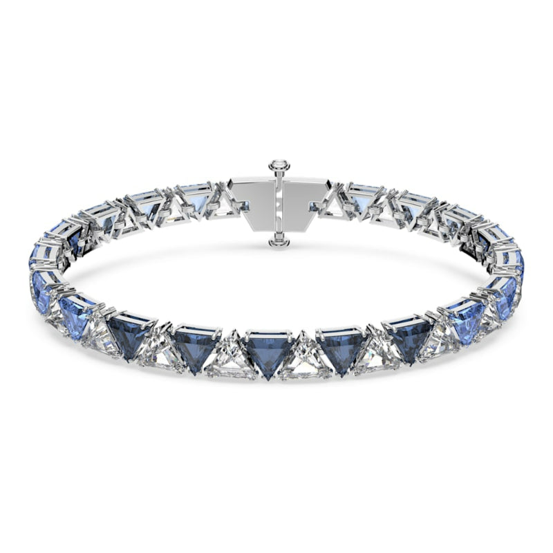 Swarovski Ortyx Bracelet, Triangle Cut, Blue, Rhodium Plated