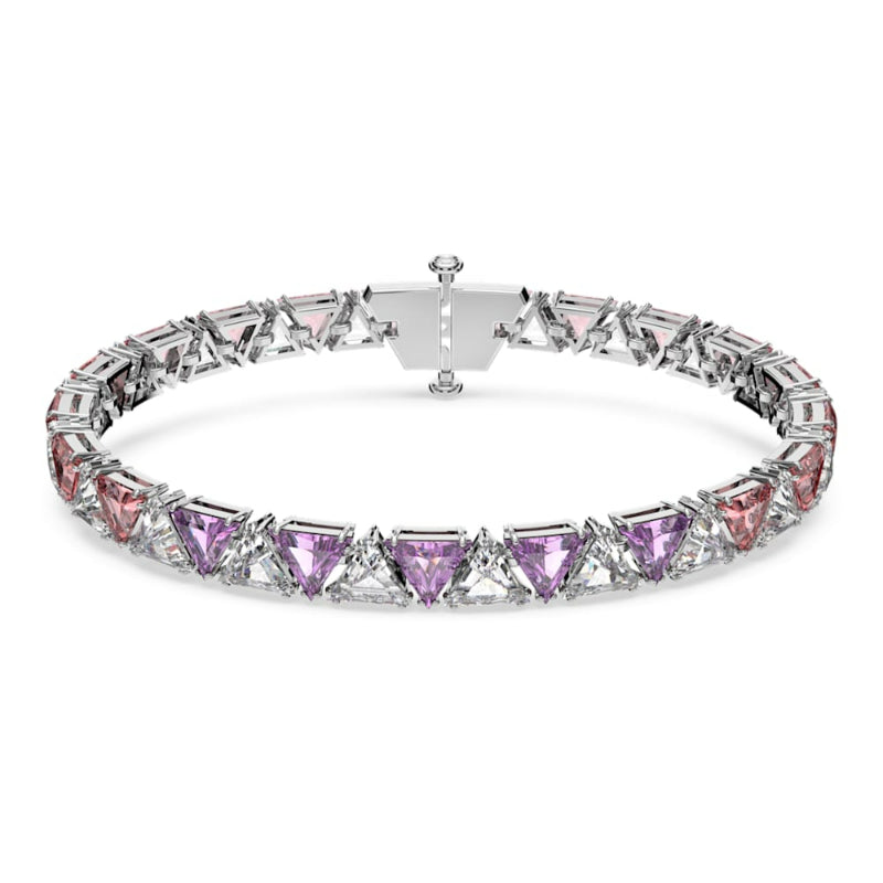 Swarovski Ortyx Bracelet, Triangle Cut, Pink, Rhodium Plated