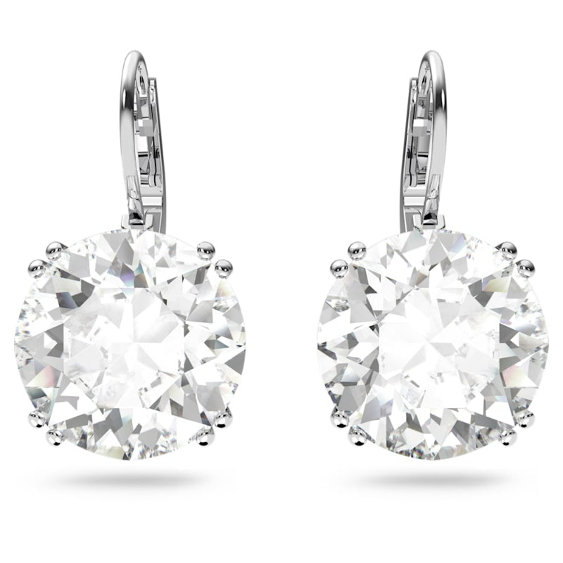 Swarovski Millenia Drop Earrings, Round Cut, White, Rhodium Plated