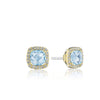 Tacori Cushion Bloom Gemstone Earrings with Diamonds and Sky Blue Topaz